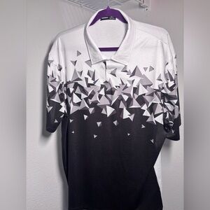 XL modern  polo shirt black and white smart style